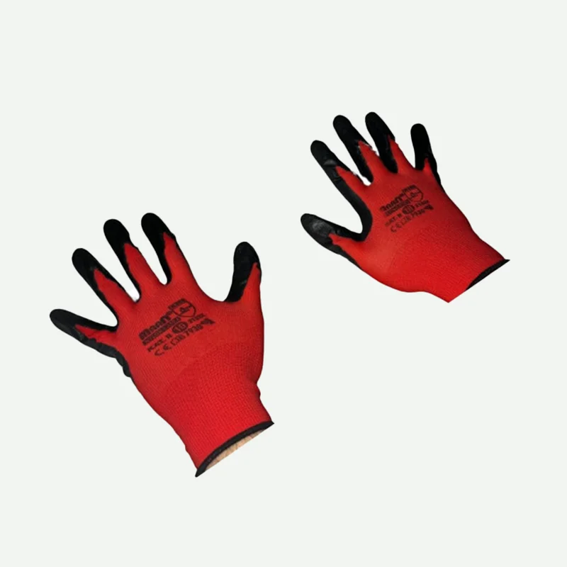 12 Paare/Paket - Arbeitshandschuhe Nitril Rot